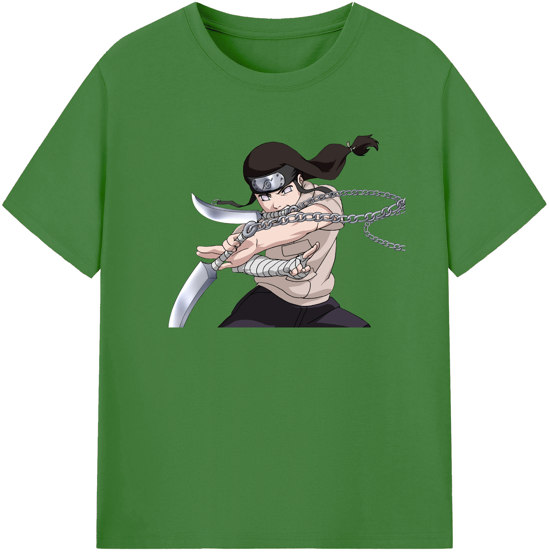 （画像用） NARUTO -ナルト- 日向ネジ Hyūga Neji レディースカジュアルプリントTシャツ（綿100％）